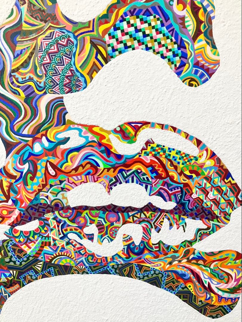 原画　絵画　F30　人物画　アクリル画　現代アート　細密画　大型　一点物　手描き