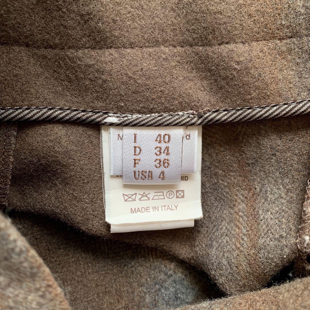 Brunello Cucinelli 厚手 オータムチェックのひざ上フレア