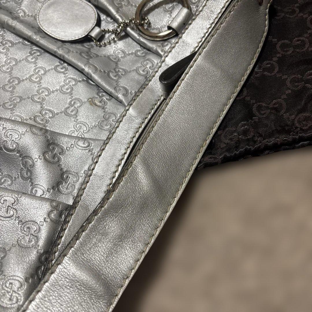 GUCCI スーキー GG柄 ワンショルダー　シルバー　中古