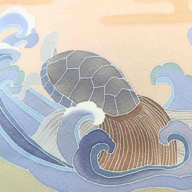 美品 友禅作家 田村哲彦落款 正絹 着物 トールサイズ 色留袖 D-59 楽天