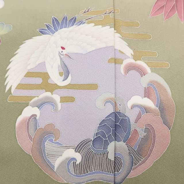 美品 友禅作家 田村哲彦落款 正絹 着物 トールサイズ 色留袖 D-59 楽天