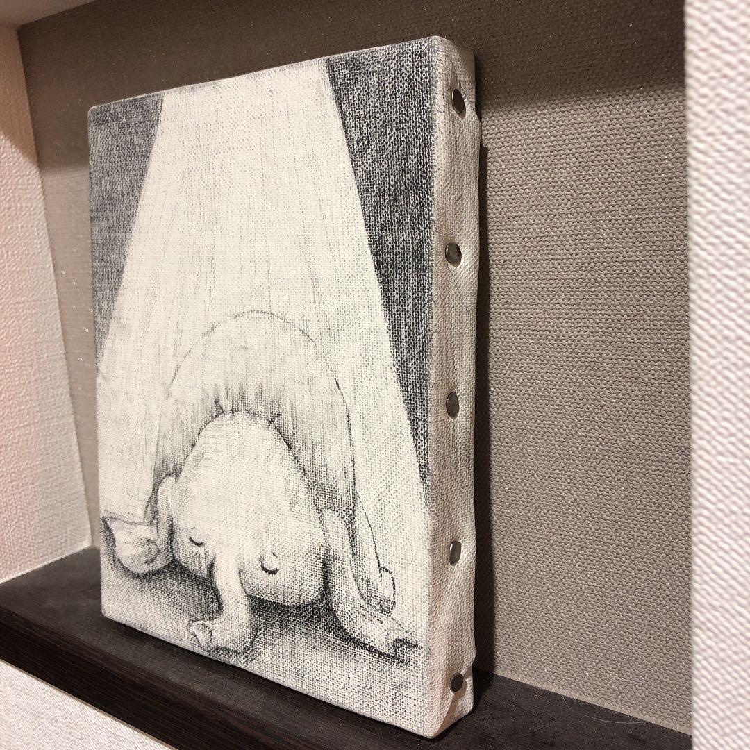 鉛筆画　「ねむるぞう」　原画　キャンバスF0