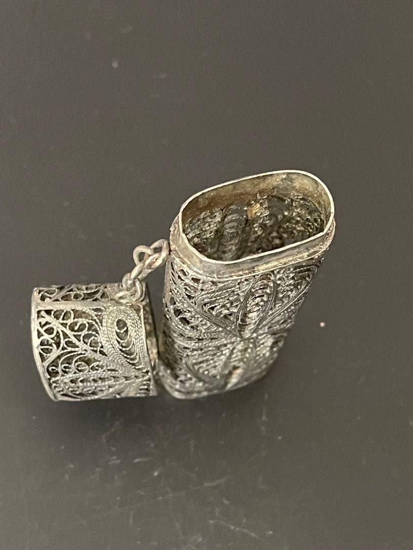 アンティーク 銀線細工 香入 ケース 約30g ビンテージ