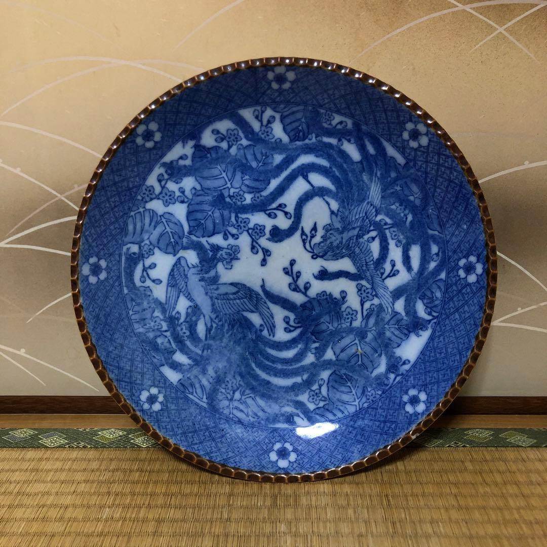 古伊万里染付印判鳳凰の図大皿 桐に双鳳凰 いげ皿 - メルカリ