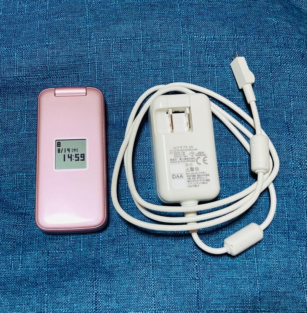 ☆良品☆ docomo らくらくホン ピンク ガラケー F-01M 純正充電器付 美品