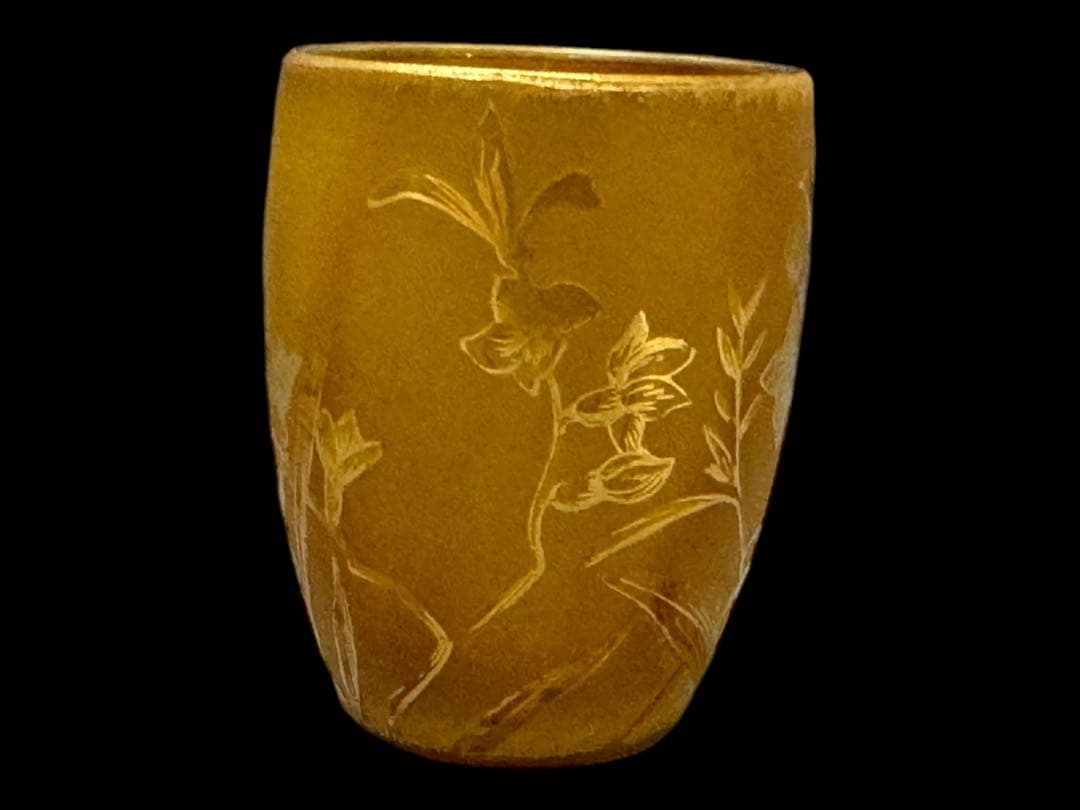 ドームナンシー 花文ミニチュアール ジブレ仕上げ 金彩 花器