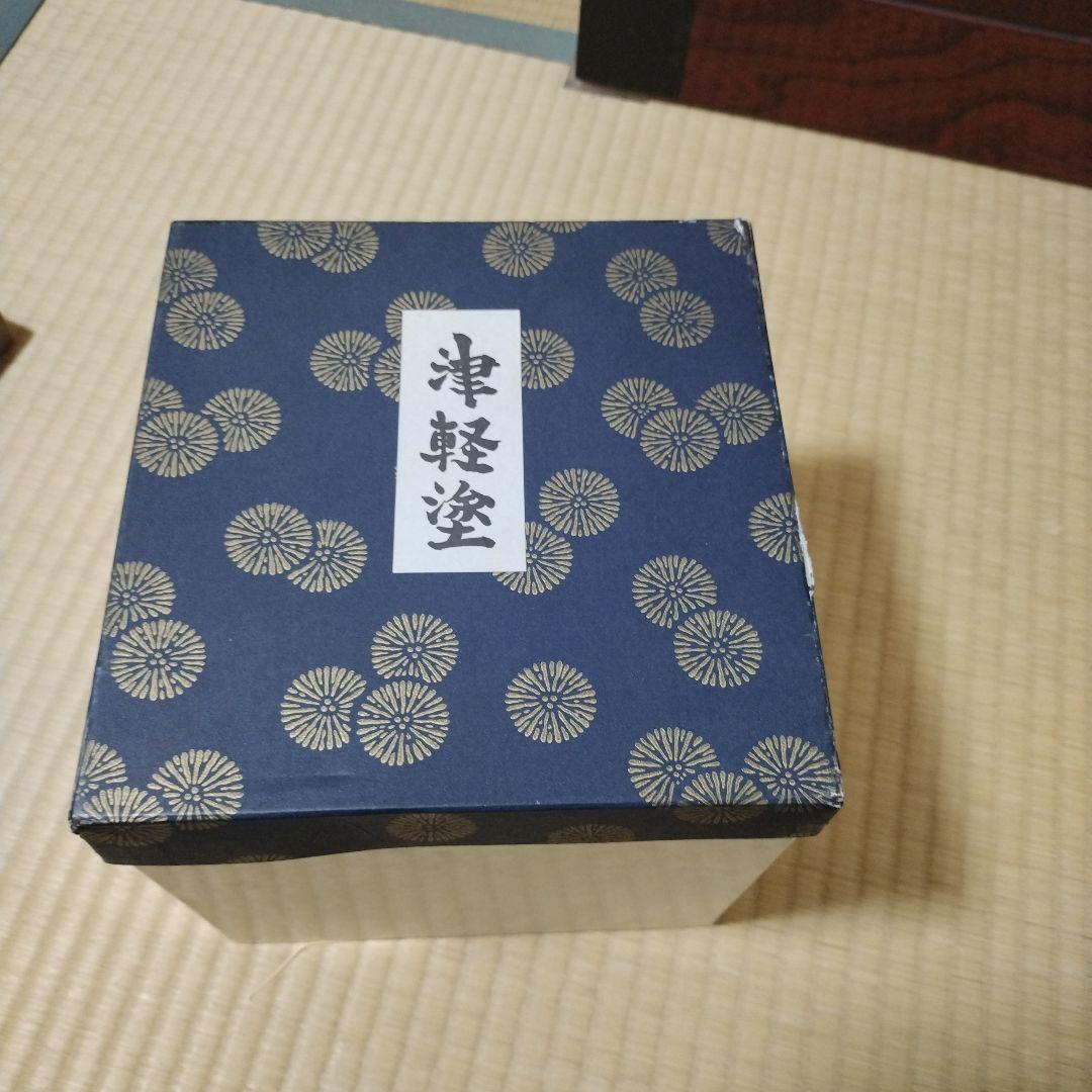 七々子塗　津軽塗　6、5寸重箱 3段　台付き