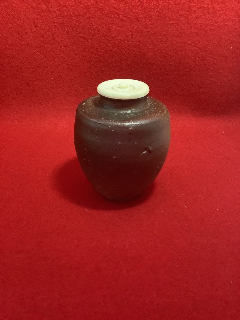 茶入　備前　紫岡紘一造【中古美品】