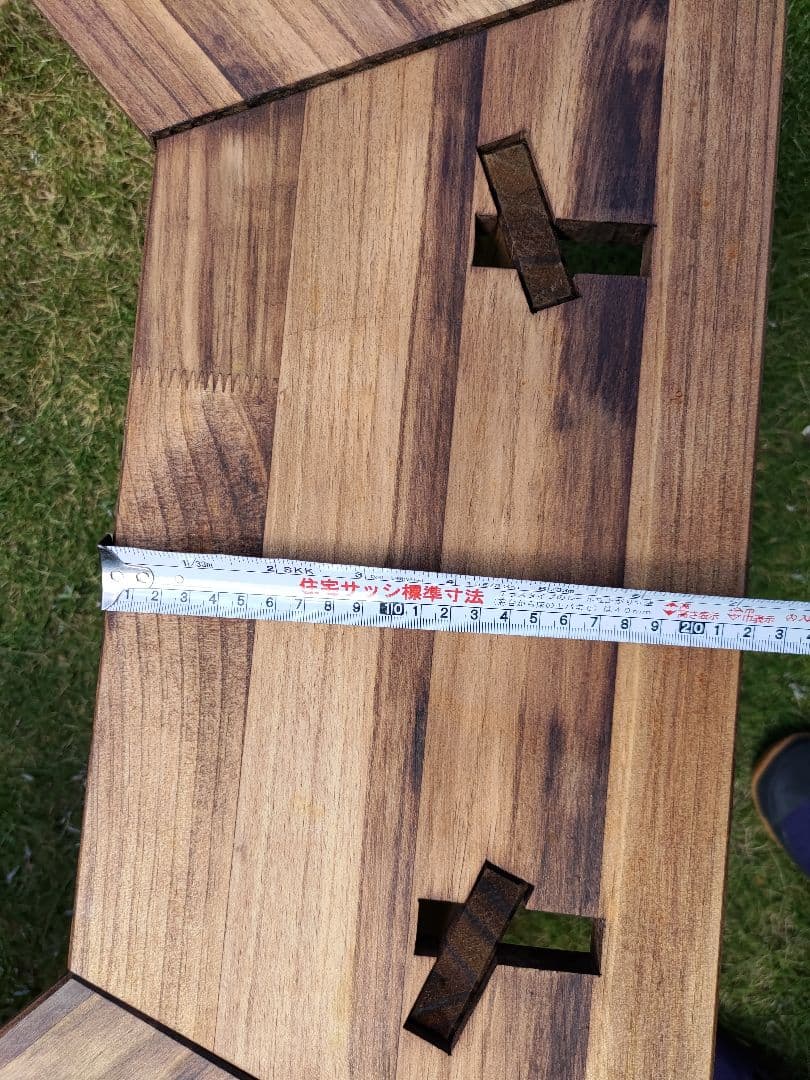 木製手作りキャンプテーブル 囲炉裏 組み立て卓 ファイヤーオクタゴン