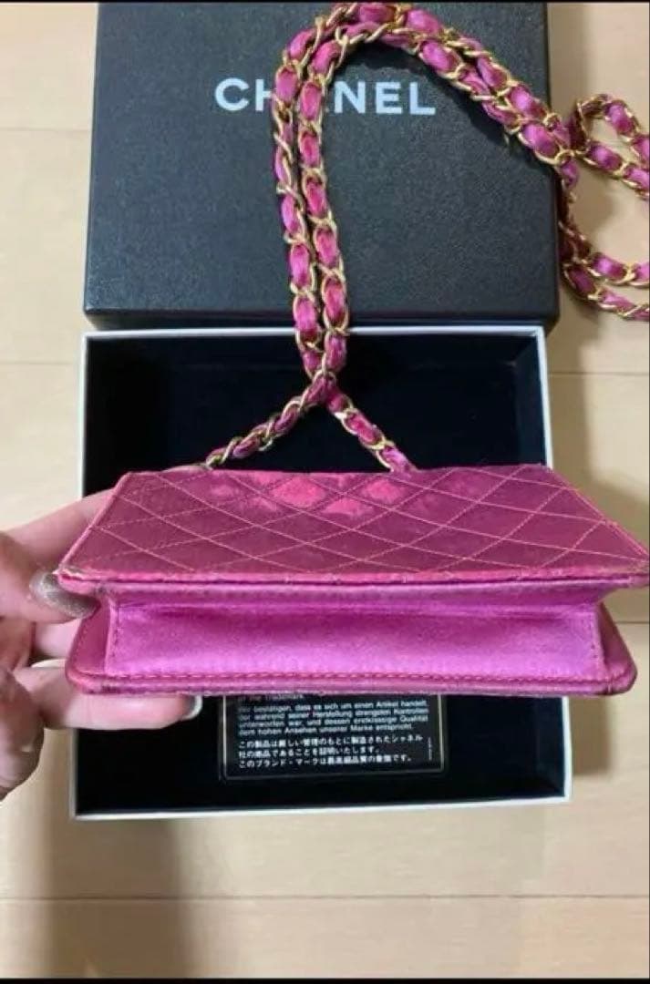 超レア★シャネル サテンピンクミニマトラッセ ショルダー バッグ