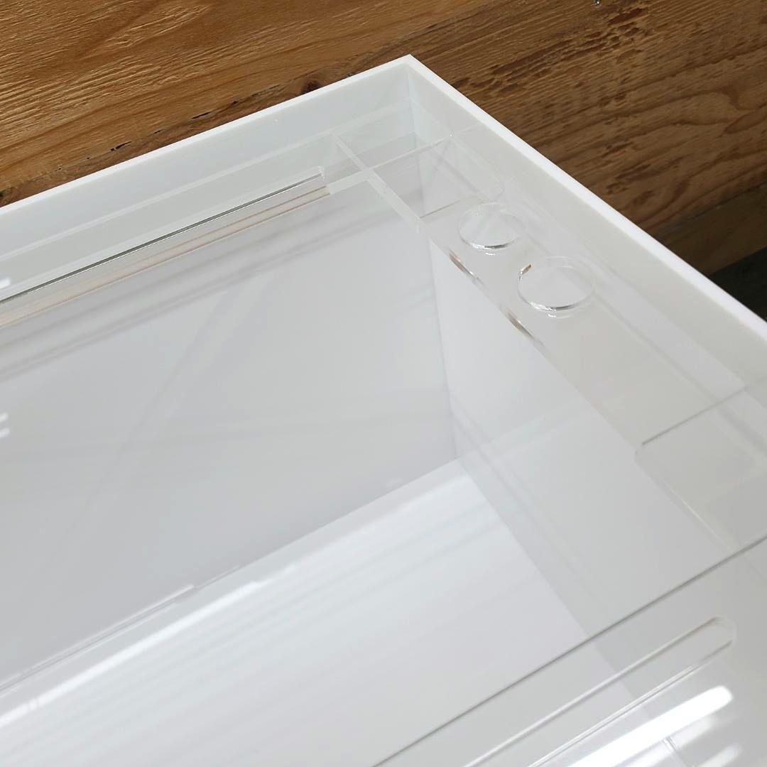アクリル水槽 可動式セパレートタイプ 900×300×300(四面白艶あり)