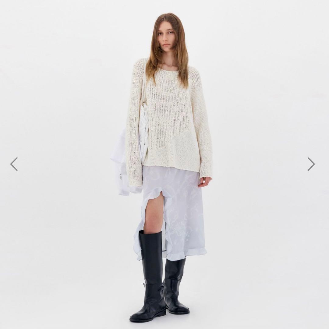 スカート LOW CLASSIC CHIFFON RUFFLE SKIRT