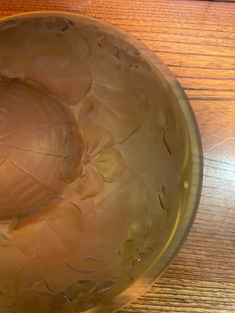 アールデコ フロストガラス 吊り下げライトのガラス② アンバー