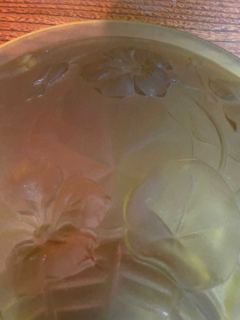 アールデコ フロストガラス 吊り下げライトのガラス② アンバー