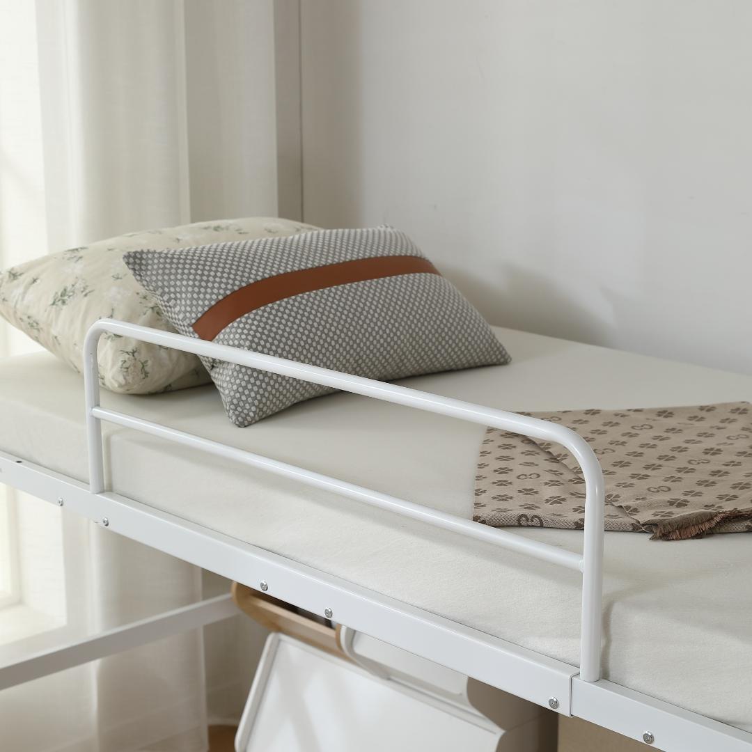 【ホワイト】高さ90cmロフトベッド パイプベッド シングルベッド 高さ調整可能