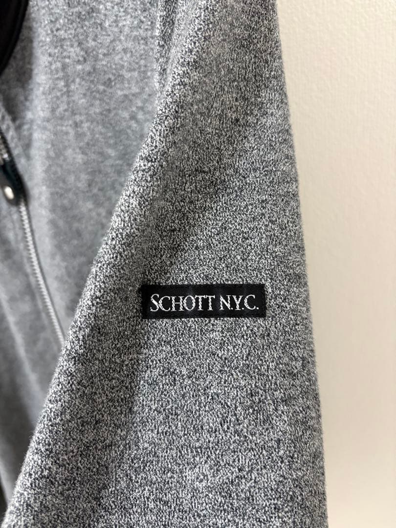 【美品】Schott シングルライダースジャケット　グレー ジャケット XL