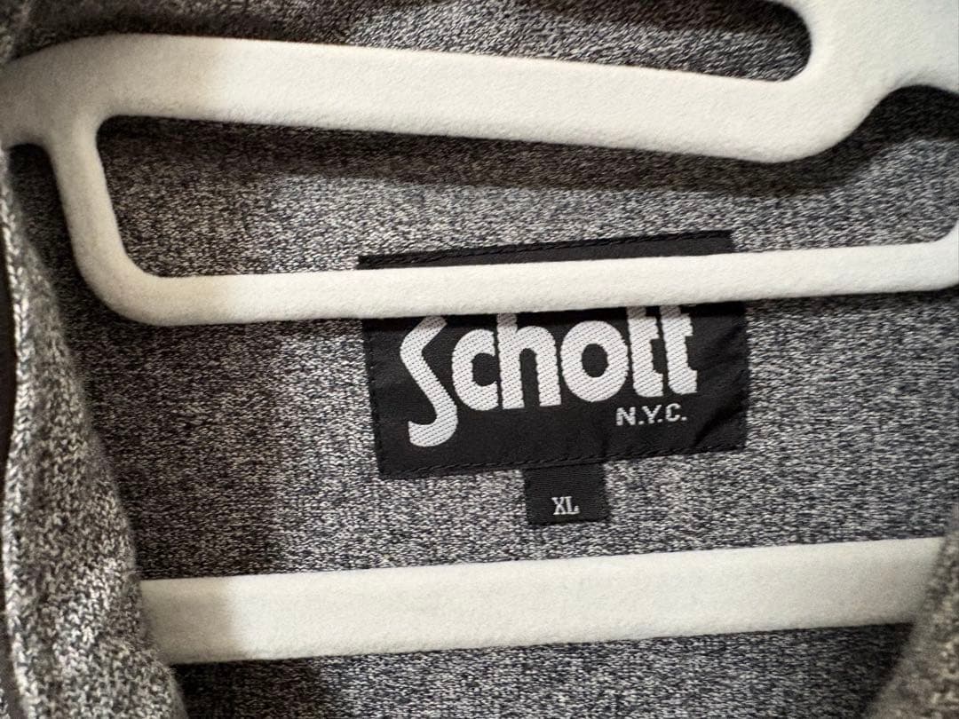 【美品】Schott シングルライダースジャケット　グレー ジャケット XL