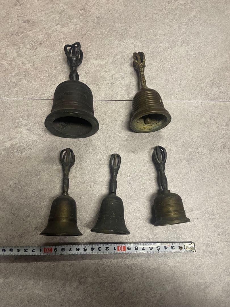 五鈷鈴　金剛鈴　持鈴　法器　5個　まとめて　骨董　古美術　アンティーク