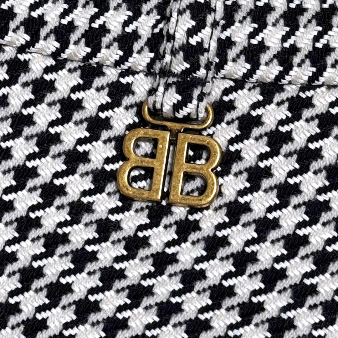 BALENCIAGA バレンシアガ 変形スカート BBロゴ ゴールド金具 千鳥柄