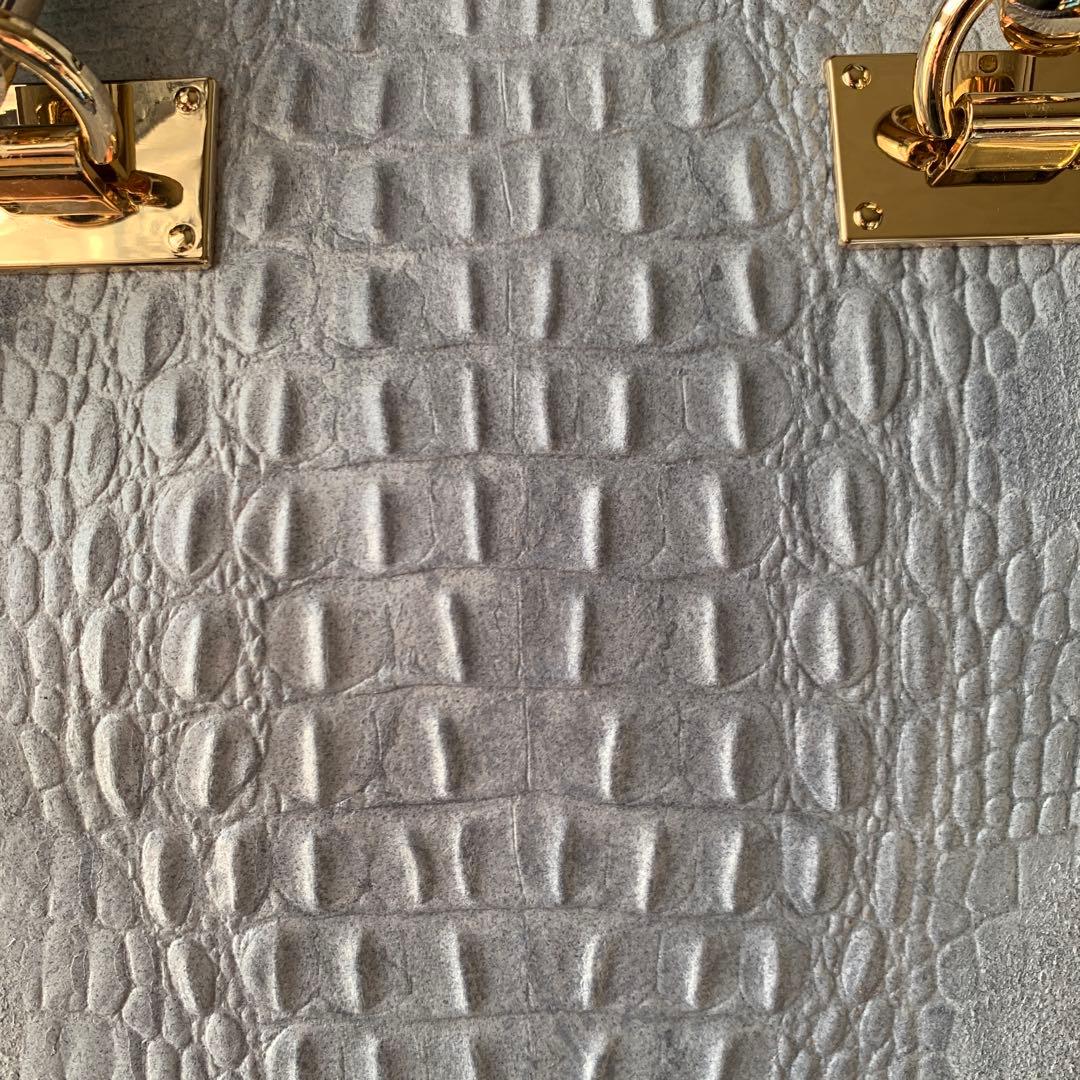 chikcc スカイブルー　牛革ショルダーバッグ 編み込みハンドル