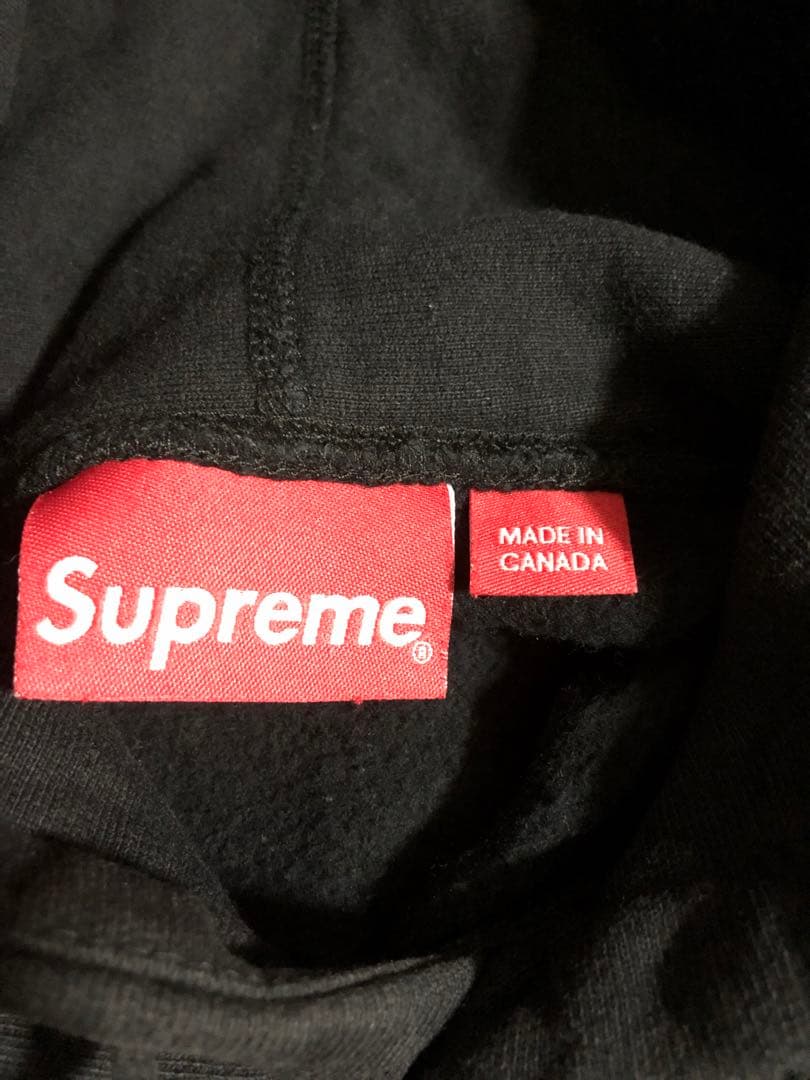 美品【S】Supreme box logo hoodyブラック フード付パーカー