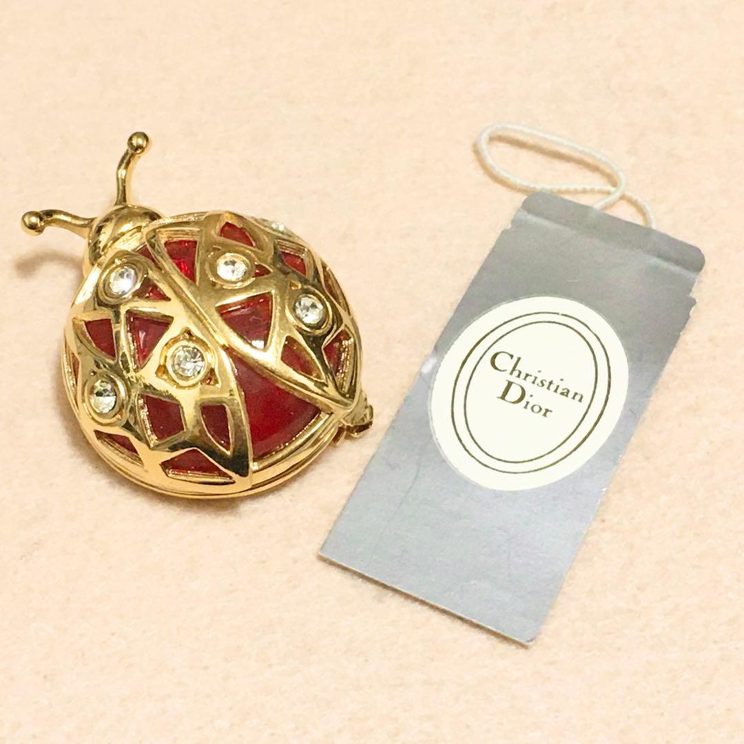 クリスチャンディオール ヴィンテージ ブローチ てんとう虫 昆虫
