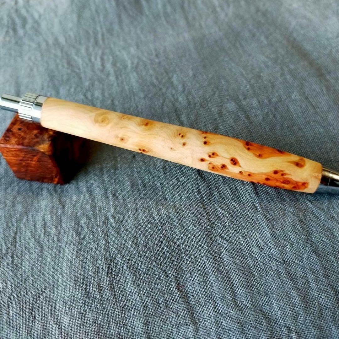 フロリニーバール　ハンドメイド　木軸シャープペン　0.5mm　天然木　シルバー