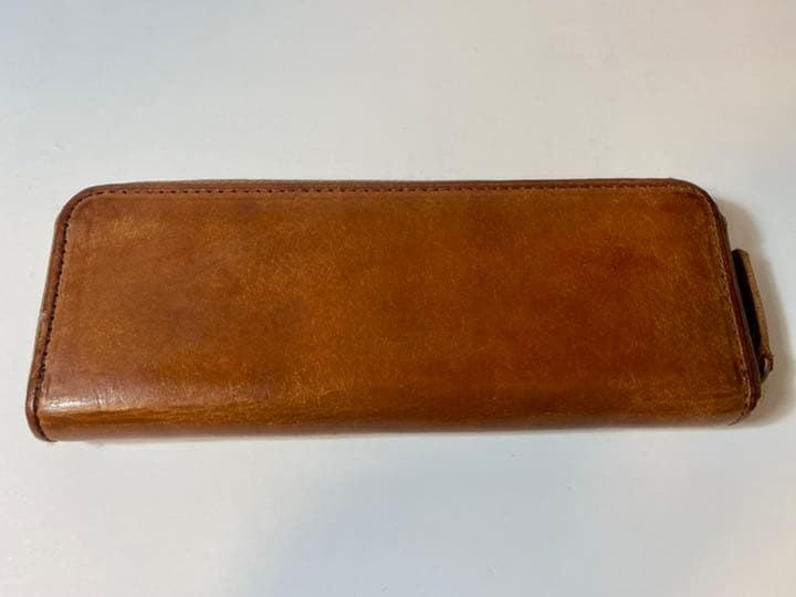 sot プエブロレザー ラウンドファスナー ペンケース キャメル