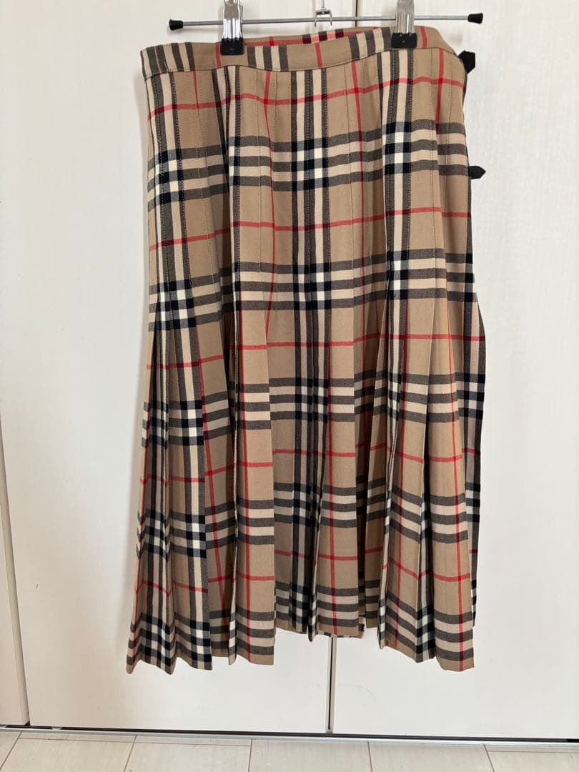 BURBERRY バーバリー 巻きスカート プリーツ膝下