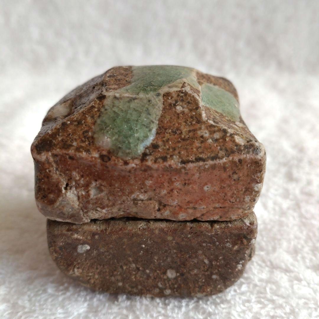 茶道具　香合　辻堂　しがらき焼　時代　共箱