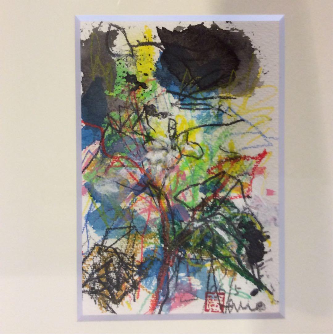 絵画 原画 作家サインあり (クレパス、水彩など)