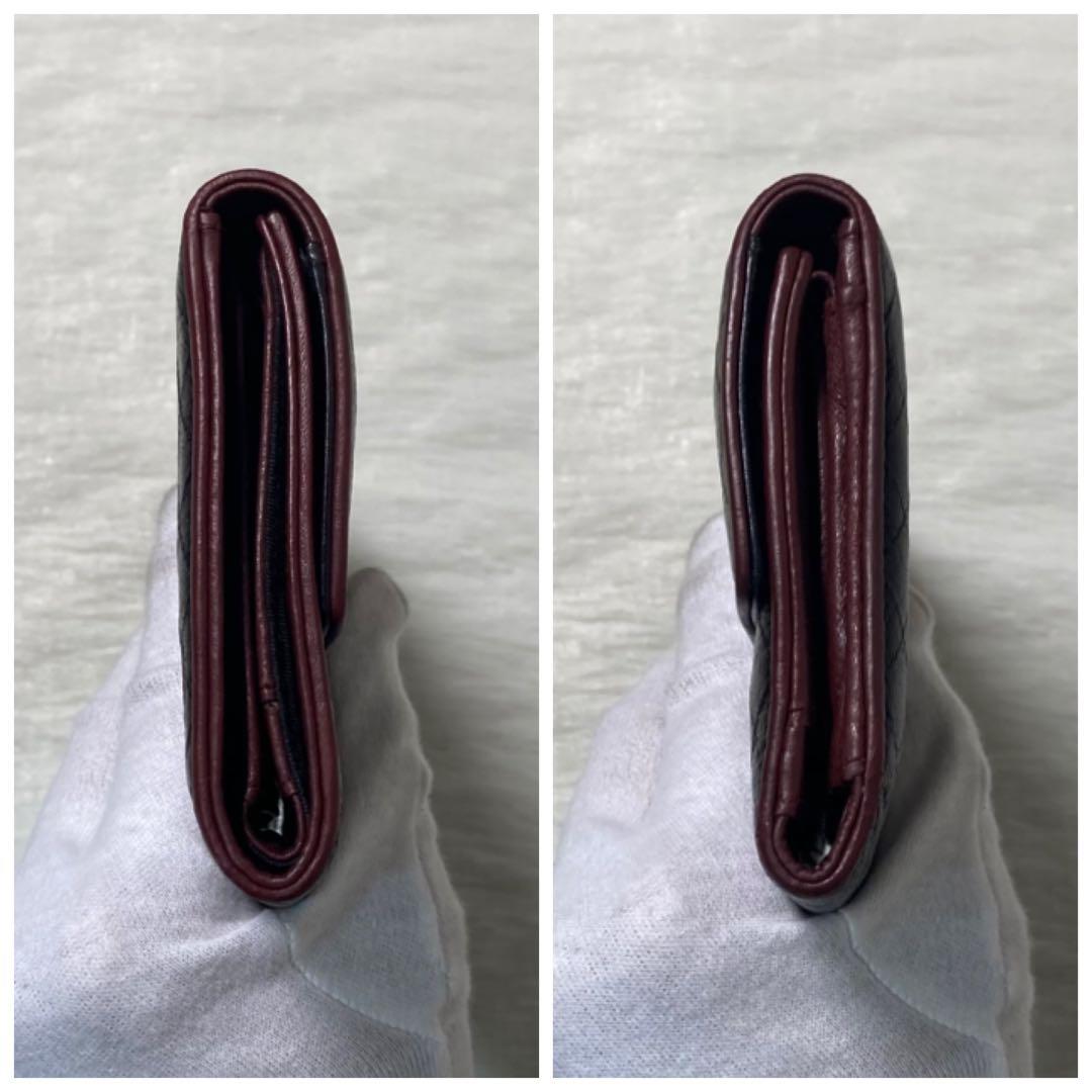 CHANEL シャネル 長財布 ロング 三つ折り ビコローレ バイカラー 黒