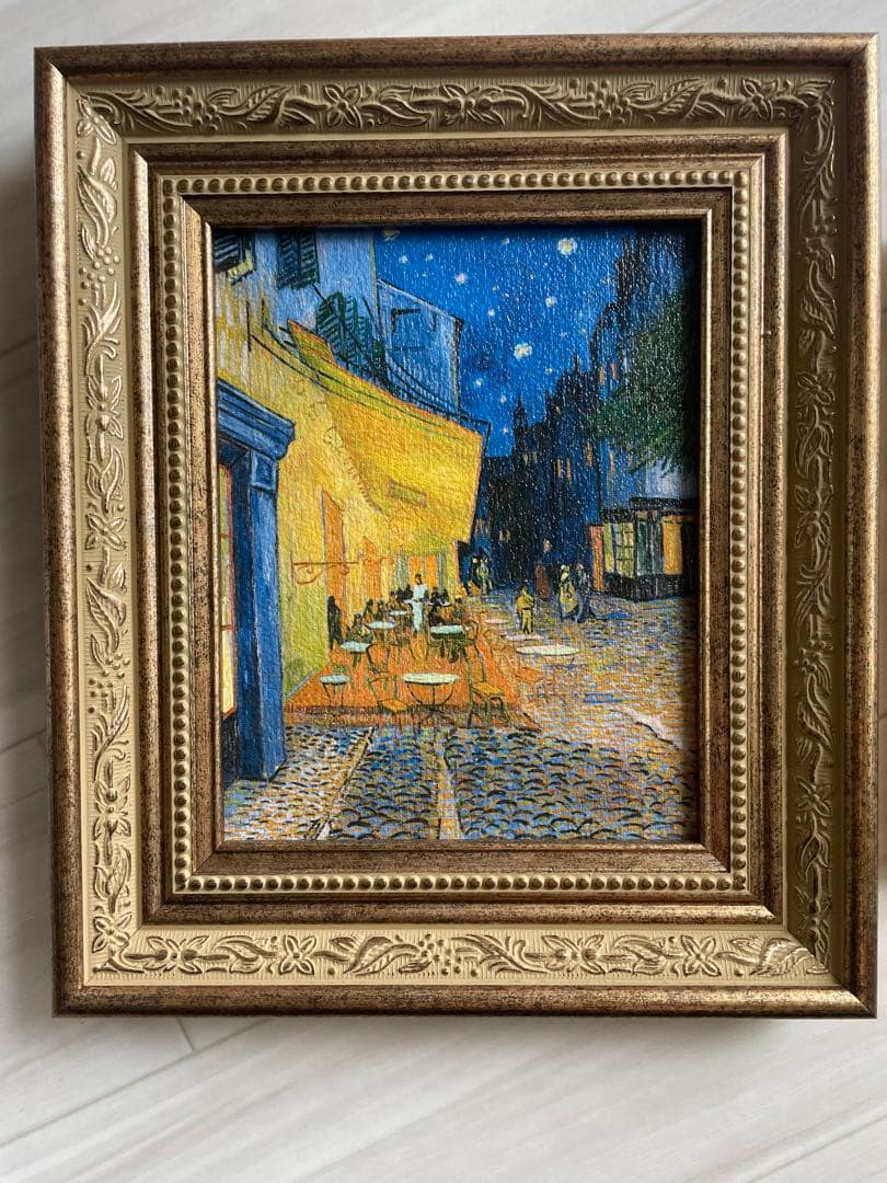 ゴッホ展 複製絵画 2個セット 夜のカフェテラス 青い花瓶の花