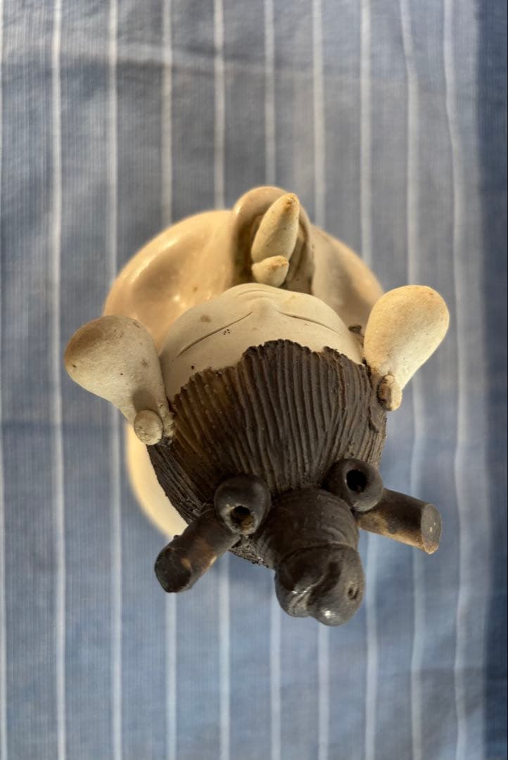 「念ずれば花ひらく」森元青芳 作 砥部焼 陶器人形