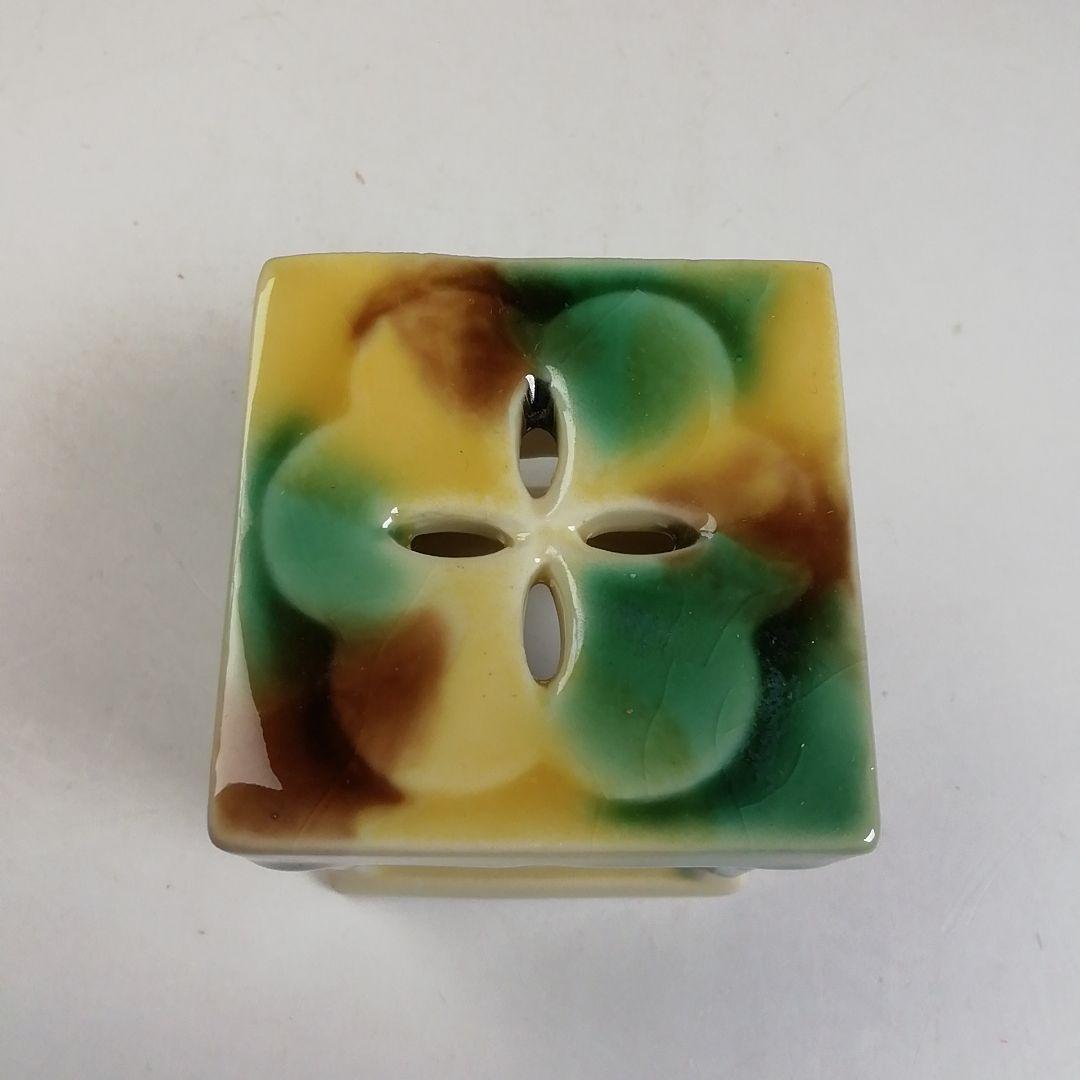 長崎三彩茶碗 江口秀山 作 W102 蓋置 『長崎三彩』『天主堂 江口秀山