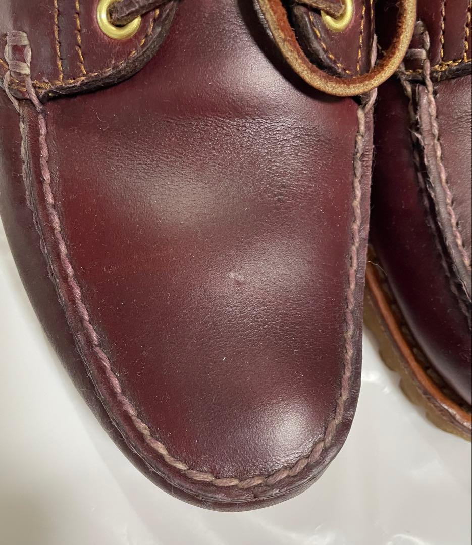 ティンバーランド バーガンディ レザー モカシン デッキシューズ26.5㎝