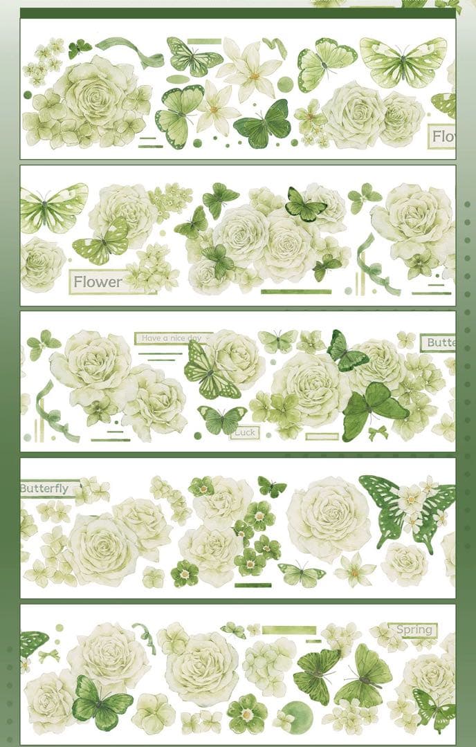 木皆原创《花间蝶蝶》海外マスキングテープ マステ 【2720】