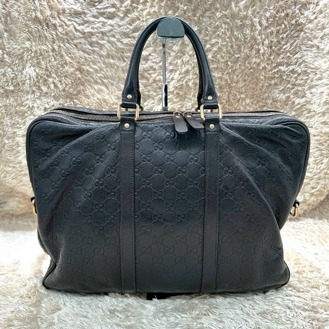 【美品】GUCCI グッチ シマ ビジネスバッグ レザー GG ブリーフケース