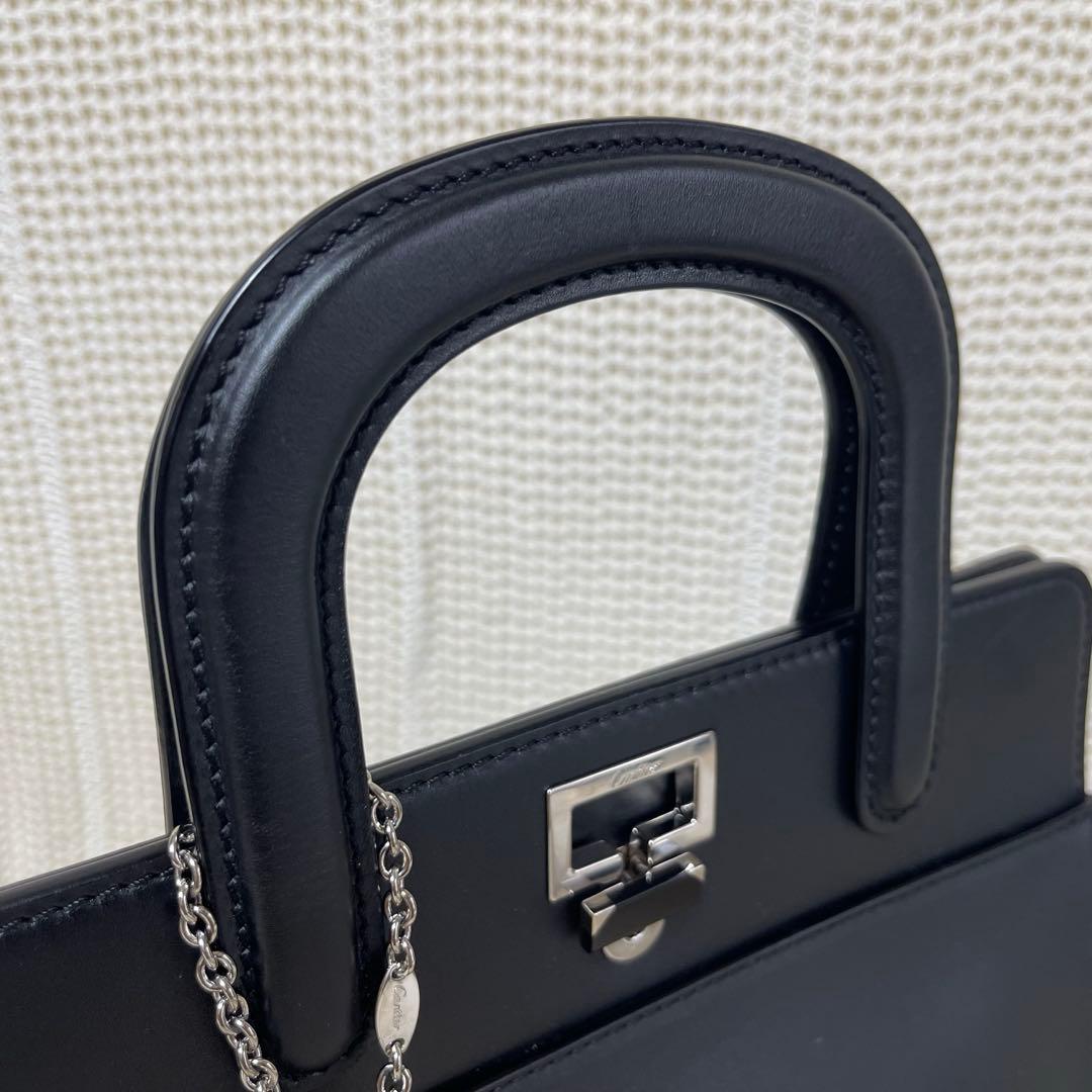 ☆超美品☆ カルティエ ジャンヌトゥーサン レザー製 2WAY ハンドバッグ