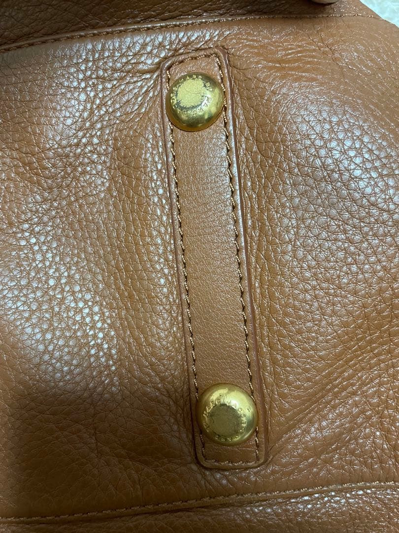 マークジェイコブス ブラウン レザー ハンドバッグ