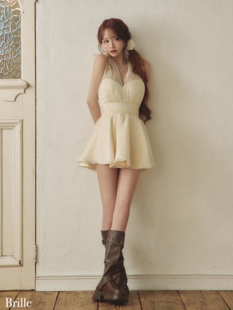 Brille ドレス Sサイズ アイボリー　タグ付き　れみれみ　シフォン　リボン