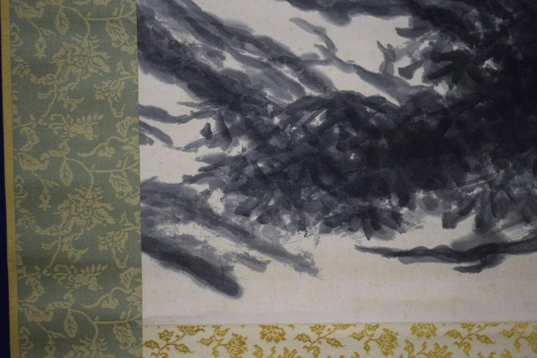 真作/矢野鉄山/新樹図/大幅/桐共二重箱付/布袋屋掛軸HI-6