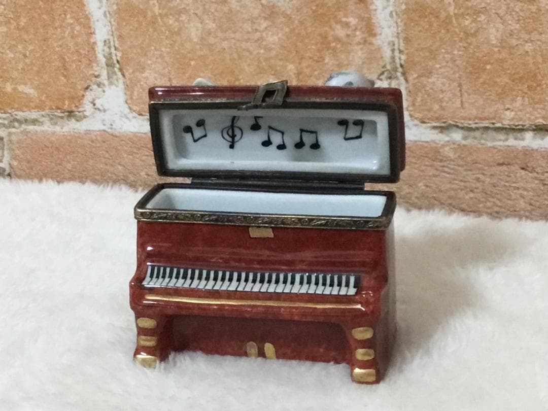 ヴィンテージ 限定 レア リモージュボックス ピアノ 猫 本 LIMOGES