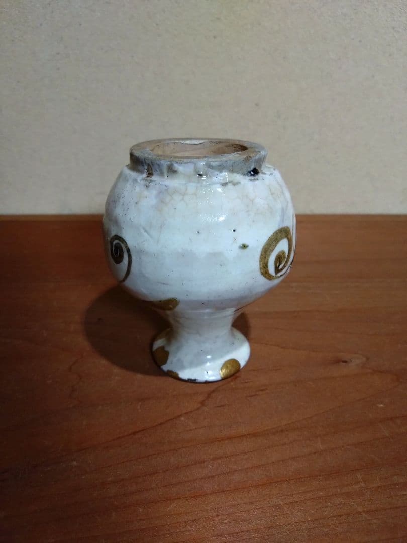 磁州窯 鉄絵 兎福 草花紋 小徳利