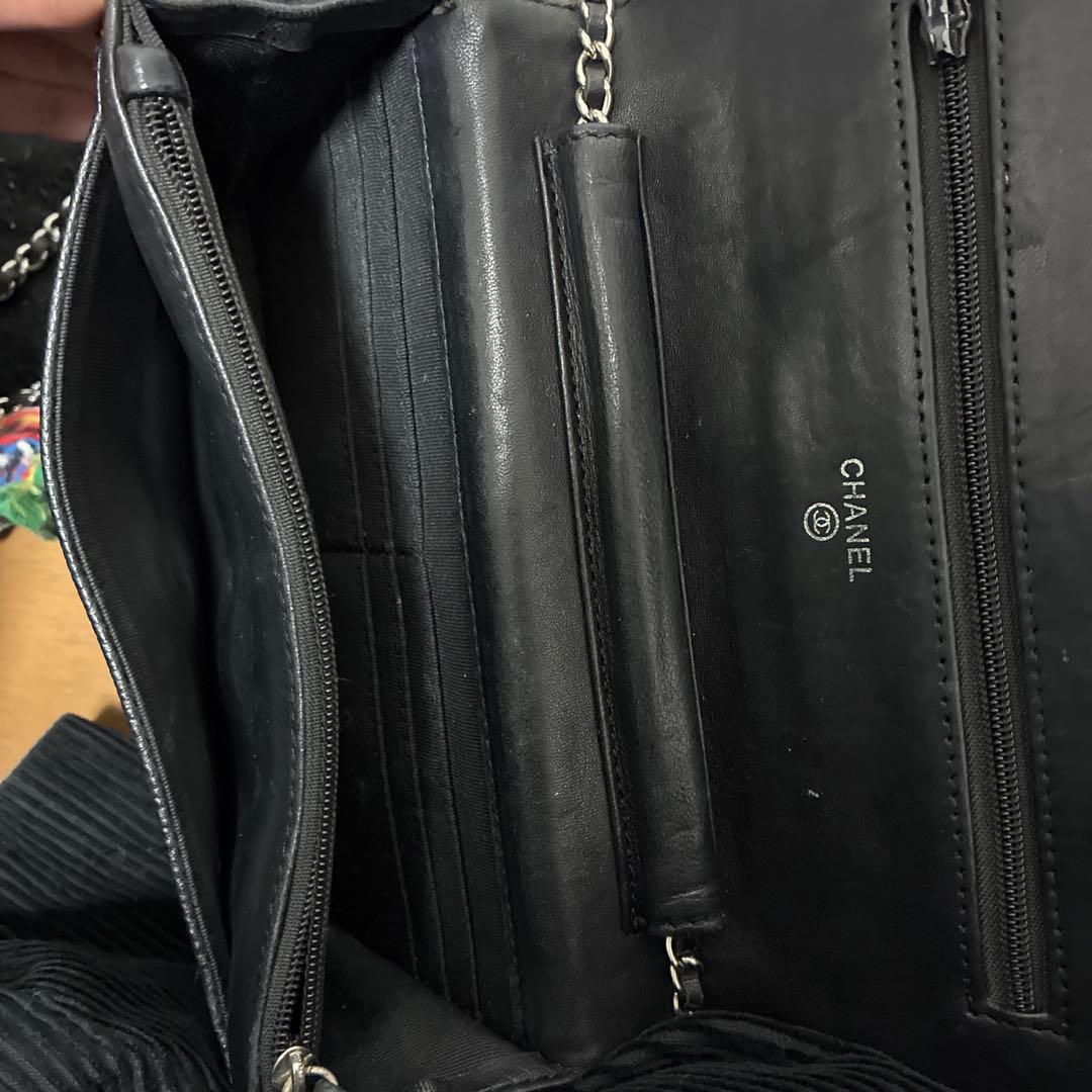 CHANEL ブラックレザー ショルダーバッグ