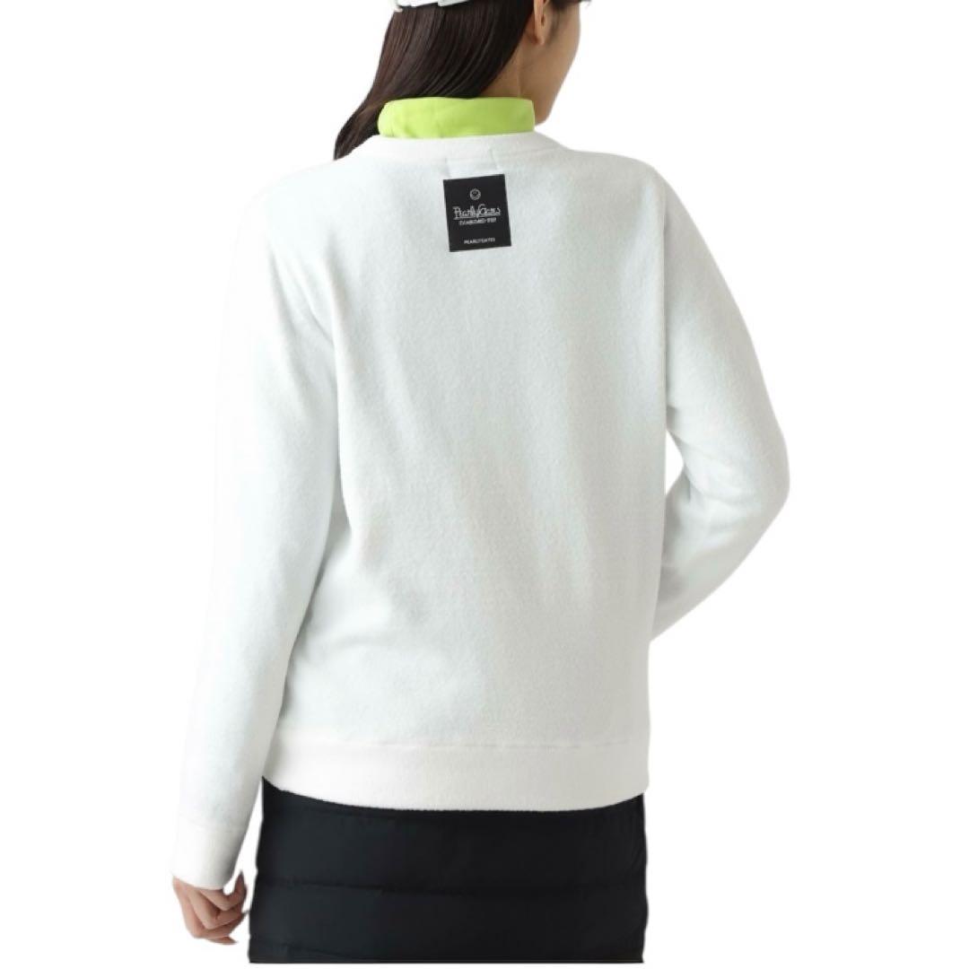 【良品】PEARLYGATES 裏付きクルーネックニットプルオーバー 防風防寒