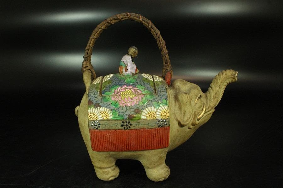 煎茶 象水注 萬古焼 時代物(K-LC757)