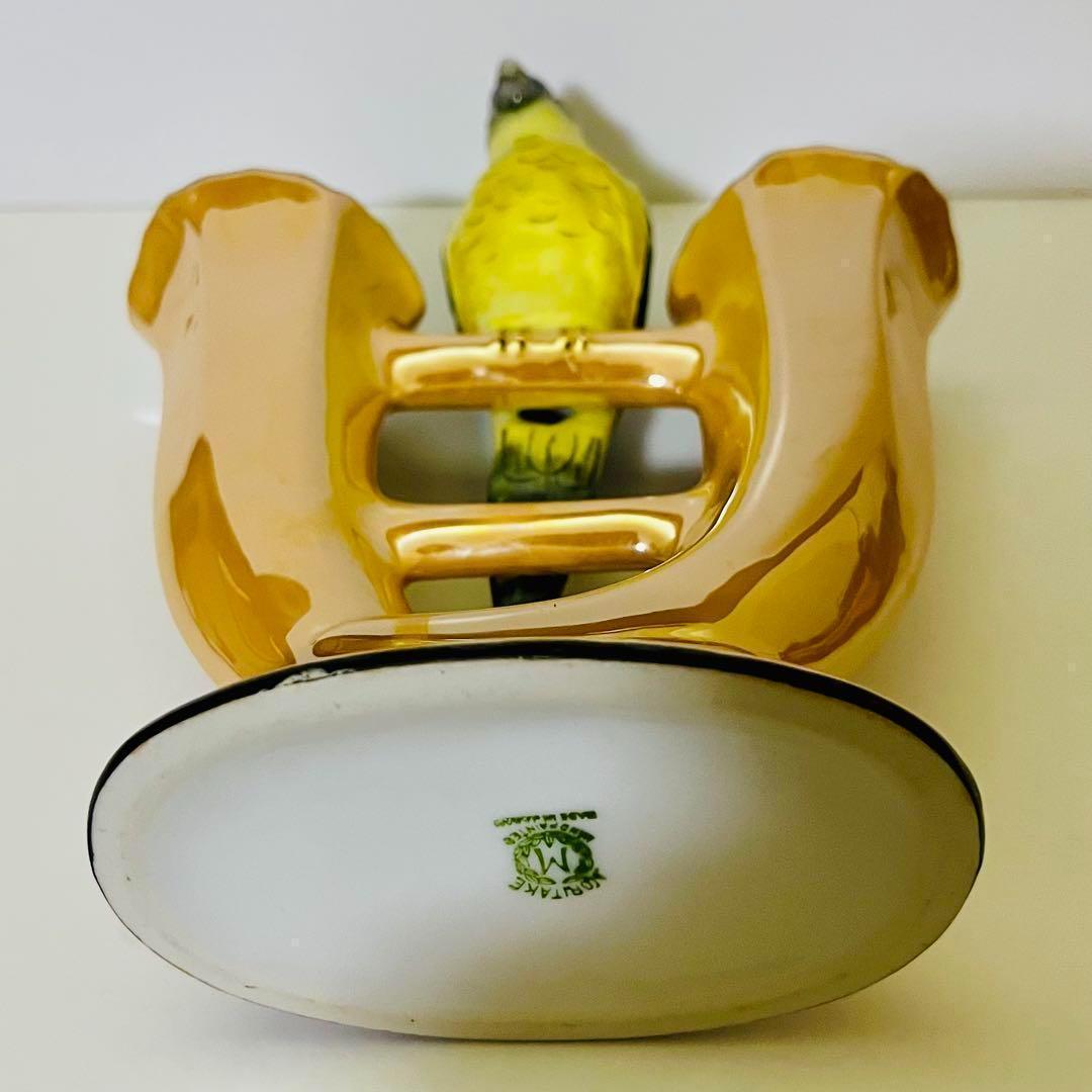 オールドノリタケ/鳥/二輪挿し/花瓶】アールデコ/ラスター彩/フラワー