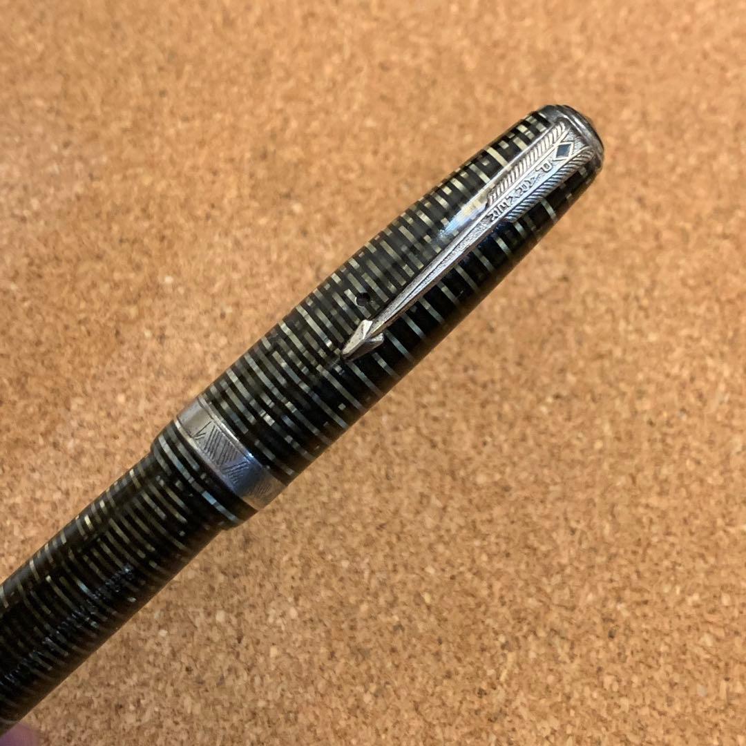 尻*読様 【吸引筆記可能】パーカー　バキュマティック 万年筆 シルバーパール　1