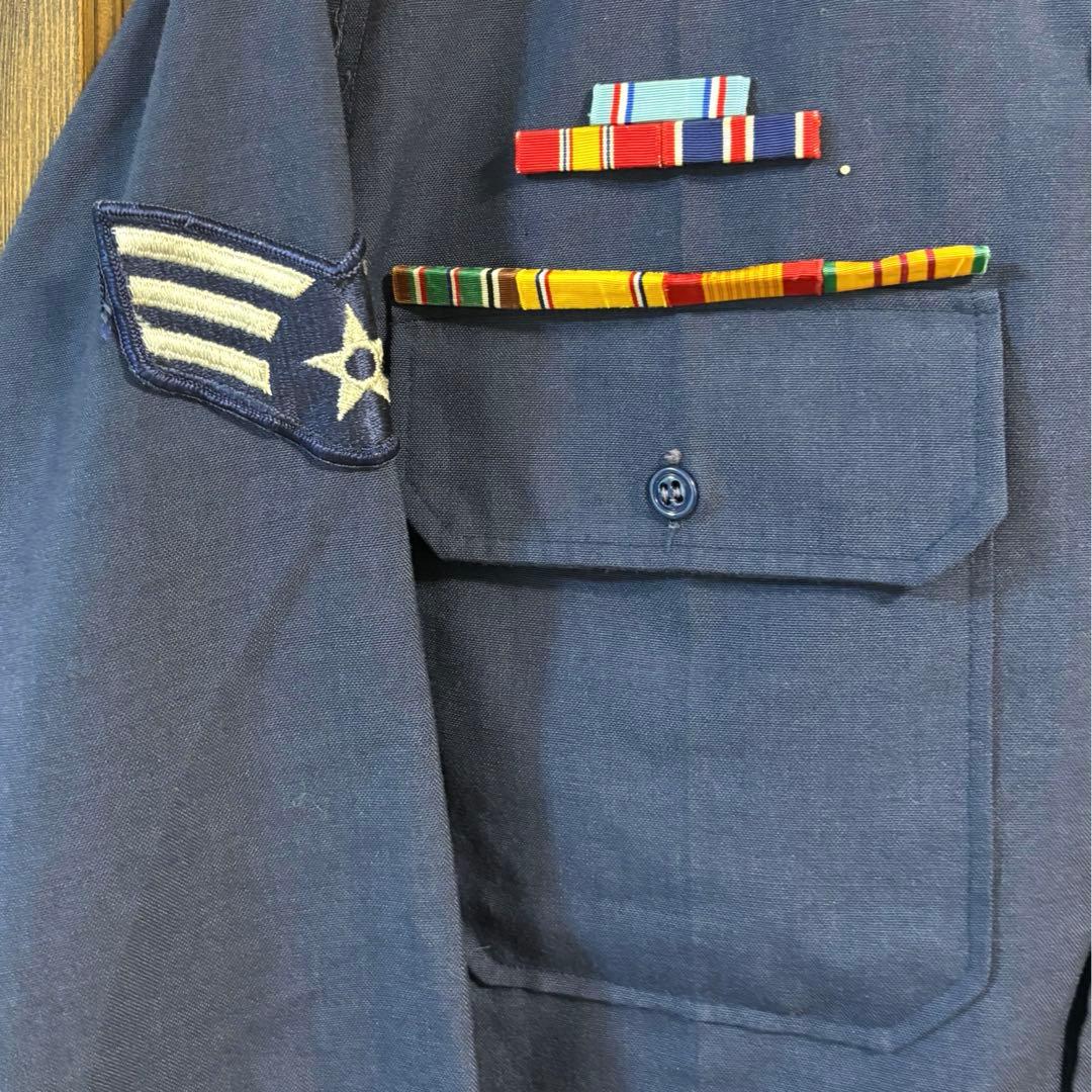 1969製　ヴィンテージ　US古着　アメリカ空軍　長袖シャツ　L ネイビー